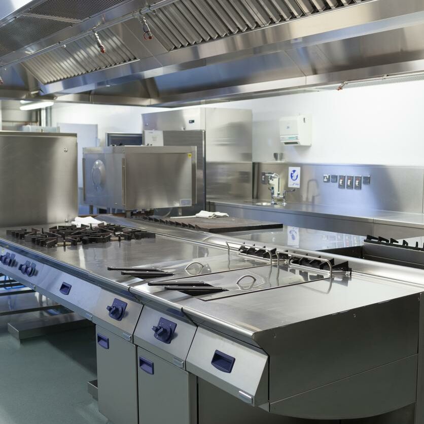 Picture of hotel kitchen in chrome